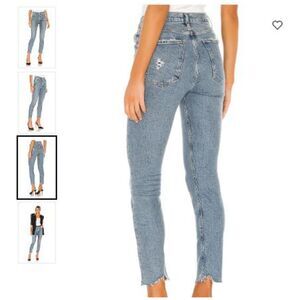 AGOLDE Nico High Rise Slim in Rooted Size 26 US 2 Raw Hem Button Fly